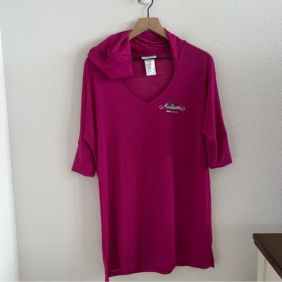 Disney Aulani Resort & Spa Hawaii Hawaiian Pink Swim Cover Hooded M/L - Picture 1 of 10